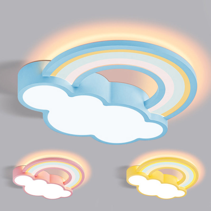 Plafonnier Enfant LED en Acrylique Fer Nuage Créatif Contemporain pour Salon 