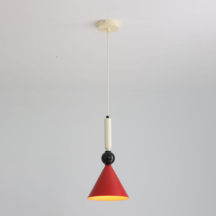 Zeitgenössische nordische Kegel Eisen 1-Licht Pendelleuchte für Wohnzimmer 