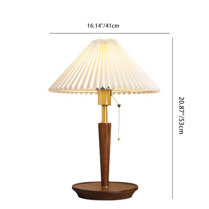 Lampe de table contemporaine nordique en tissu de bois de cuivre à 1 lumière pour salon 