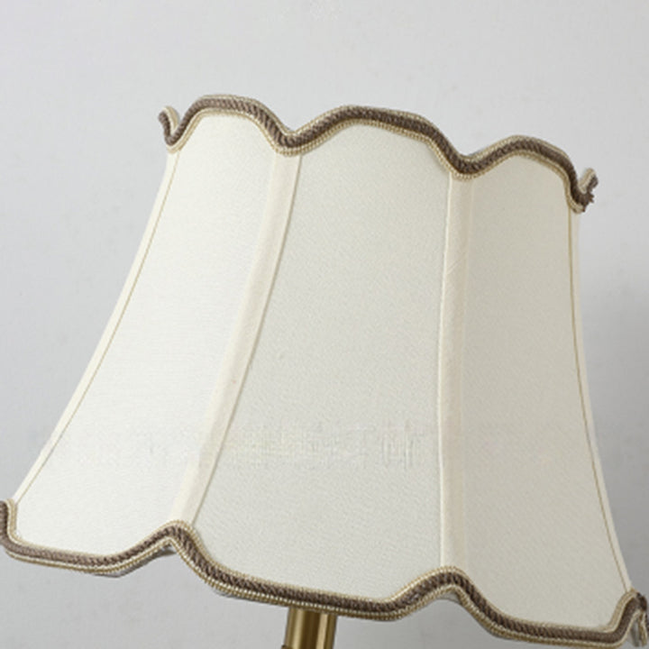 Traditional Vintage Drum Copper Ceramic Fabric 1-Light Table Lamp For Living Room