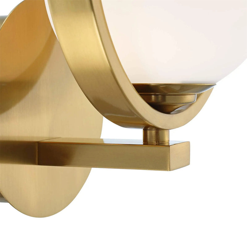 Contemporary Scandinavian Round Copper Glass 1-Light Wall Sconce Lamp For Living Room