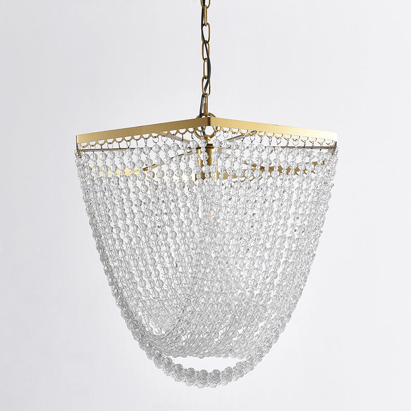 Suspension luminaire traditionnel de luxe en forme de goutte en fer avec cristal à 1 lumière pour salon 