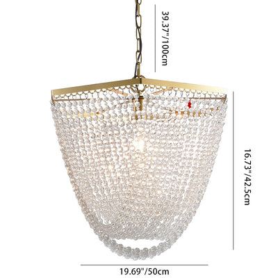 Suspension luminaire traditionnel de luxe en forme de goutte en fer avec cristal à 1 lumière pour salon 