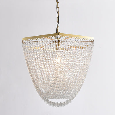 Suspension luminaire traditionnel de luxe en forme de goutte en fer avec cristal à 1 lumière pour salon 