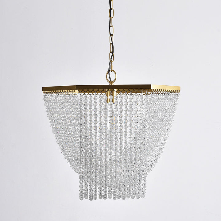 Suspension luminaire traditionnel de luxe en forme de goutte en fer avec cristal à 1 lumière pour salon 