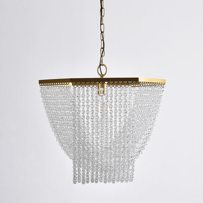Suspension luminaire traditionnel de luxe en forme de goutte en fer avec cristal à 1 lumière pour salon 