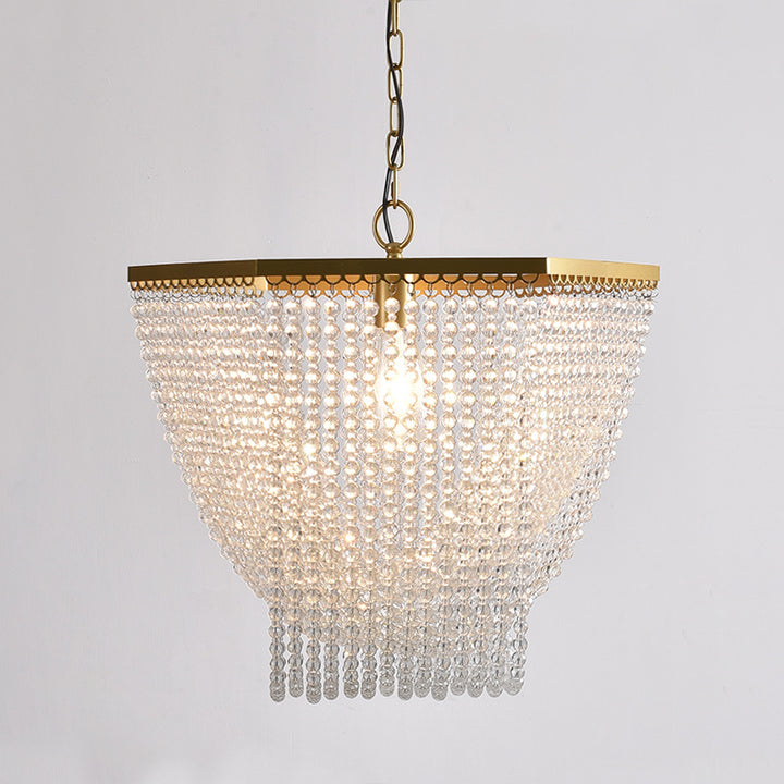Suspension luminaire traditionnel de luxe en forme de goutte en fer avec cristal à 1 lumière pour salon 
