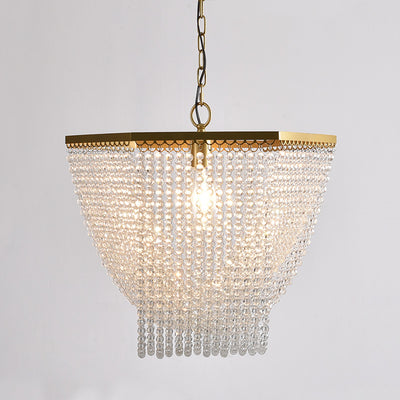 Suspension luminaire traditionnel de luxe en forme de goutte en fer avec cristal à 1 lumière pour salon 
