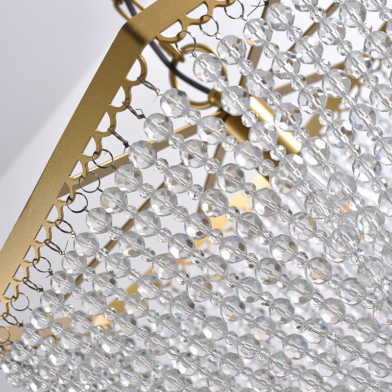 Suspension luminaire traditionnel de luxe en forme de goutte en fer avec cristal à 1 lumière pour salon 