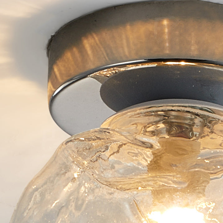 Contemporary Nordic Irregular Cube Iron Glass 1-Light Semi-Flush Mount Ceiling Light For Living Room