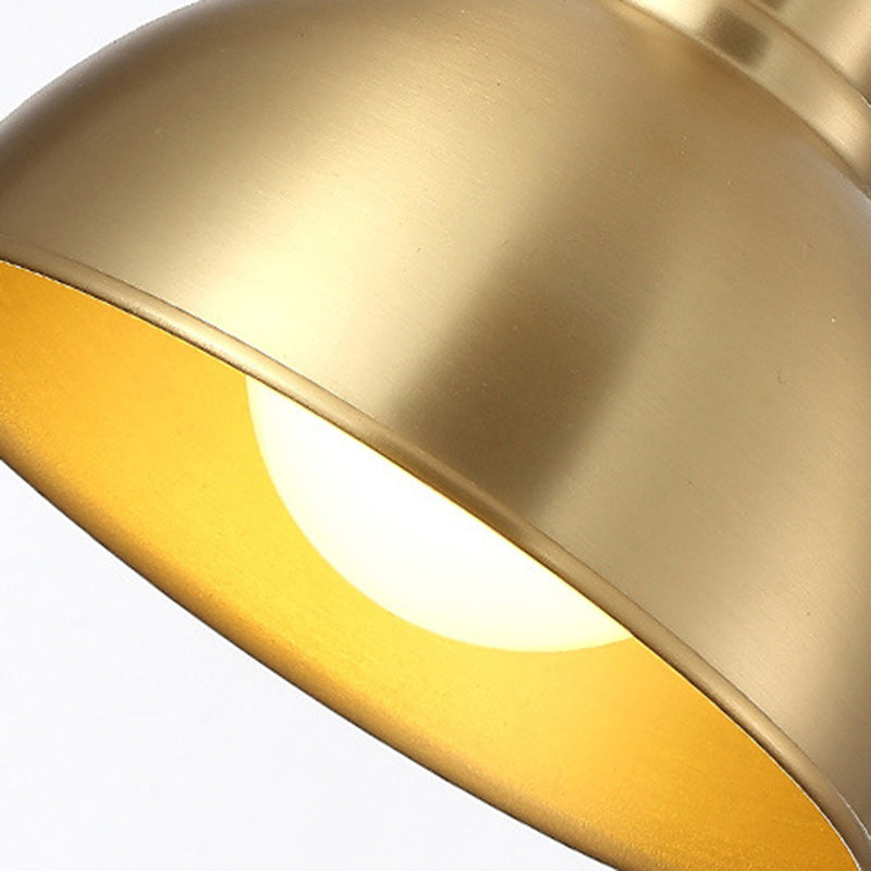 Contemporary Scandinavian Drum Copper 1-Light Pendant Light For Living Room