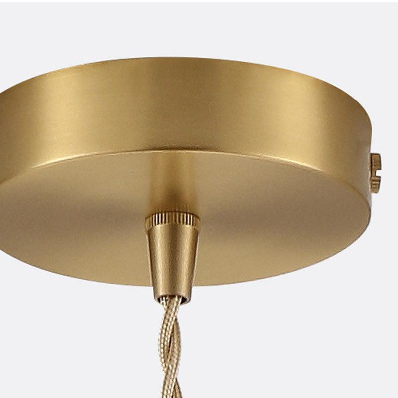Contemporary Scandinavian Drum Copper 1-Light Pendant Light For Living Room