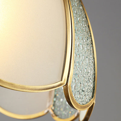 Plafonnier semi-encastré en verre de cuivre en forme de dôme de luxe contemporain pour salon 