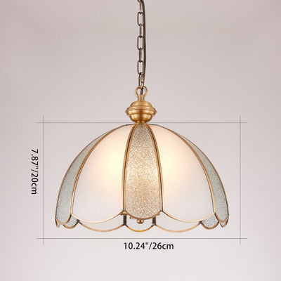 Dôme de Luxe Contemporain en Verre Cuivre Suspension 1 Lumière pour Salon 