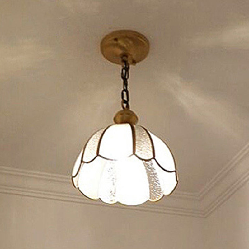 Dôme de Luxe Contemporain en Verre Cuivre Suspension 1 Lumière pour Salon 