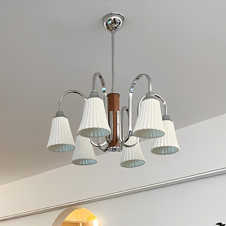 Traditioneller französischer Trommel Eisen Holz Glas 3/6-Licht Kronleuchter für Wohnzimmer 