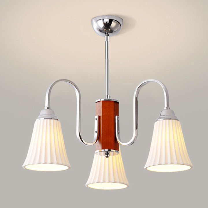 Traditioneller französischer Trommel Eisen Holz Glas 3/6-Licht Kronleuchter für Wohnzimmer 