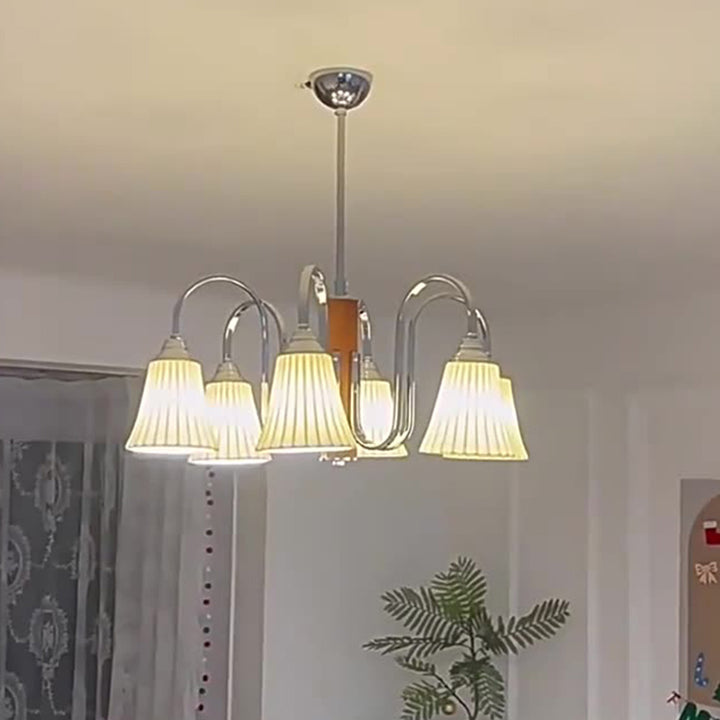 Traditioneller französischer Trommel Eisen Holz Glas 3/6-Licht Kronleuchter für Wohnzimmer 