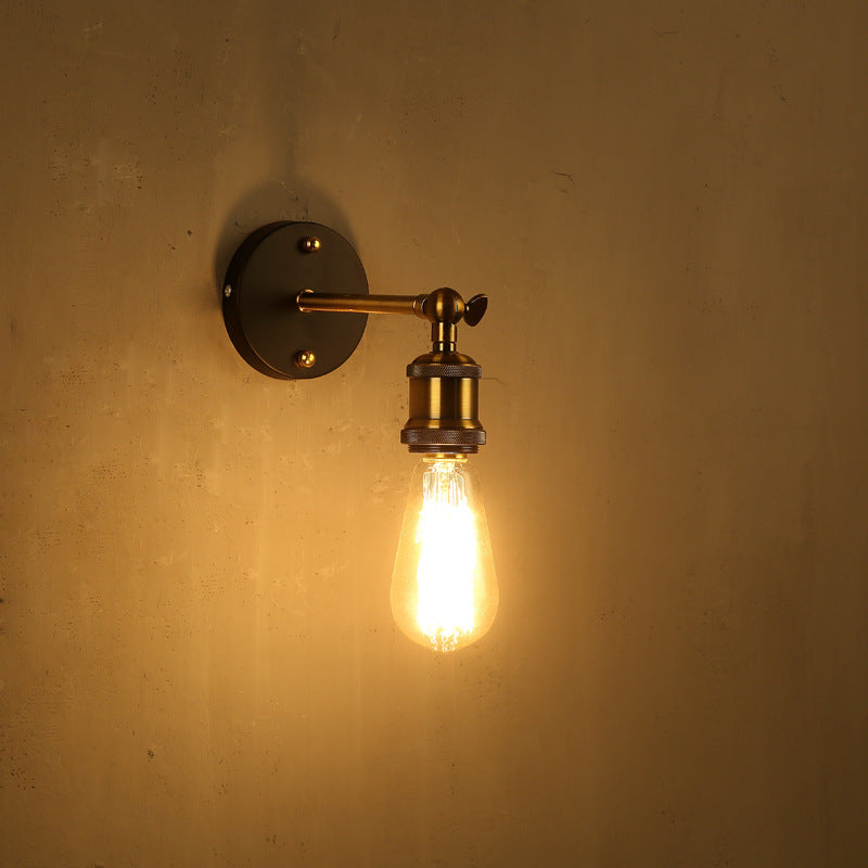 Traditionelle rustikale Säulen-Eisen-Wandleuchte mit 1 Licht für das Wohnzimmer 