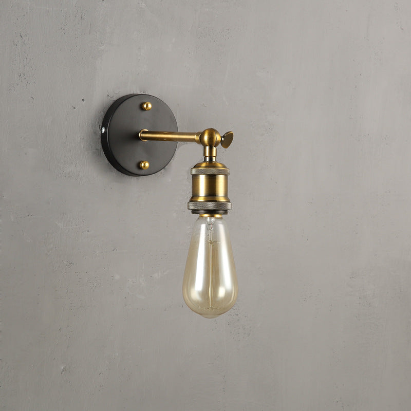 Lámpara Aplique de Pared de 1 Luz de Columna Rústica Tradicional de Hierro para Sala de Estar 