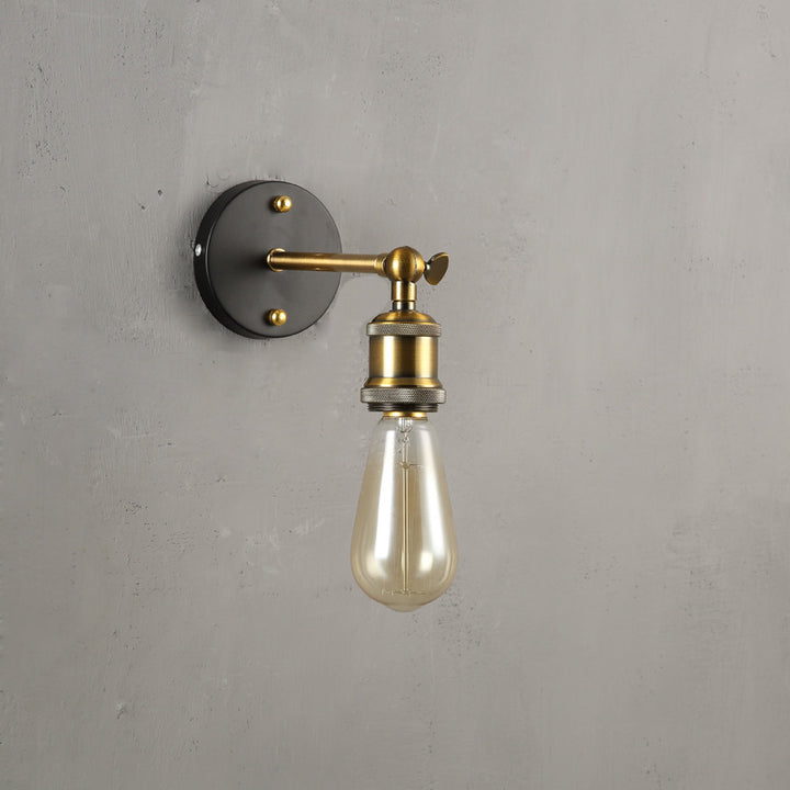 Lámpara Aplique de Pared de 1 Luz de Columna Rústica Tradicional de Hierro para Sala de Estar 