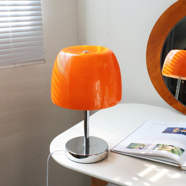 Lampe de table LED en verre fer tambour créatif contemporain pour salon 