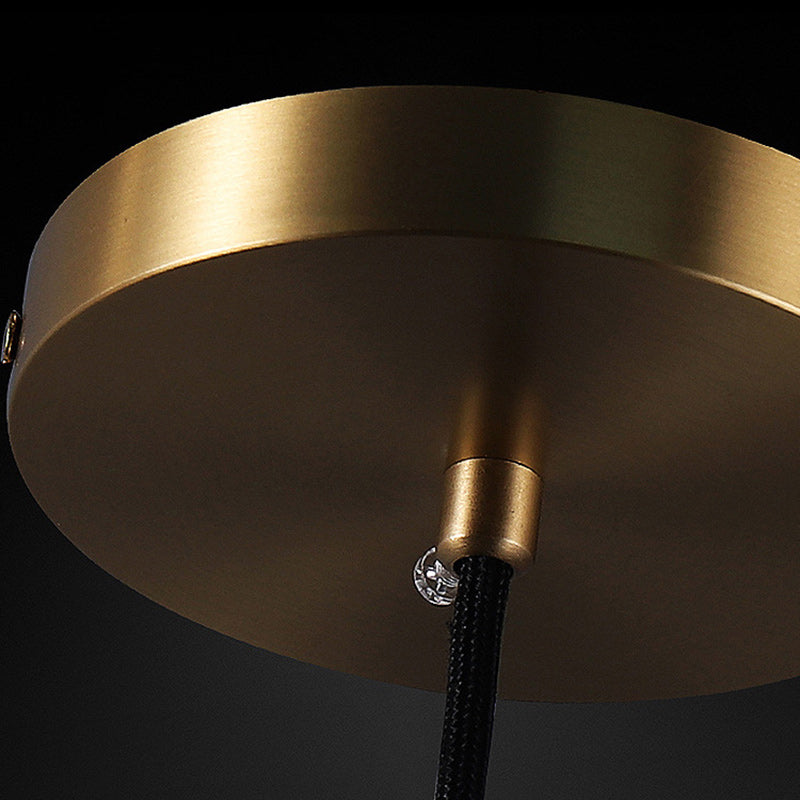 Lustre suspendu rectangulaire en verre cuivré contemporain avec 1 lumière pour le salon 