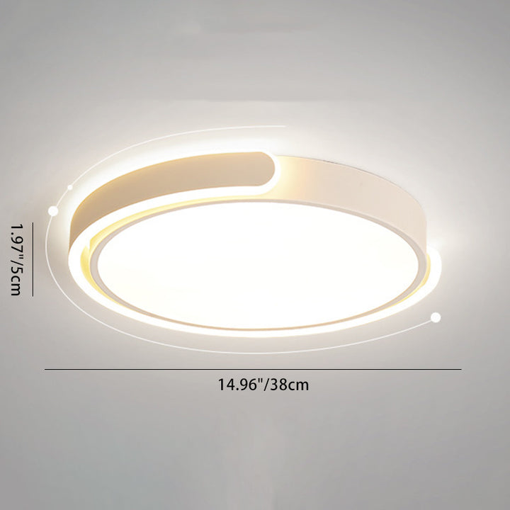 Plafonnier LED Rond Minimaliste Moderne en Fer et Acrylique pour Salle à Manger 