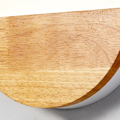 Applique murale LED en bois rond acrylique nordique contemporain pour salon 
