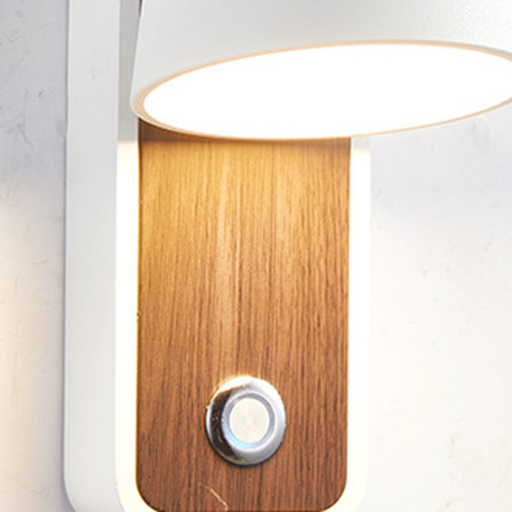 Zeitgenössische kreative Trommel Aluminium LED Wandleuchte für Wohnzimmer 