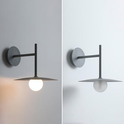 Zeitgenössische nordische runde Eisen-Glas-Wandleuchte mit 1 Licht für das Wohnzimmer 