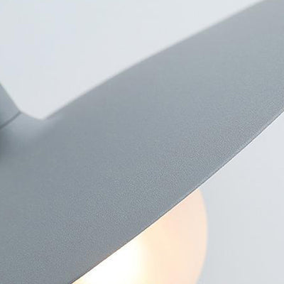 Zeitgenössische nordische runde Eisen-Glas-Wandleuchte mit 1 Licht für das Wohnzimmer 