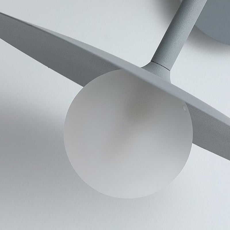 Zeitgenössische nordische runde Eisen-Glas-Wandleuchte mit 1 Licht für das Wohnzimmer 