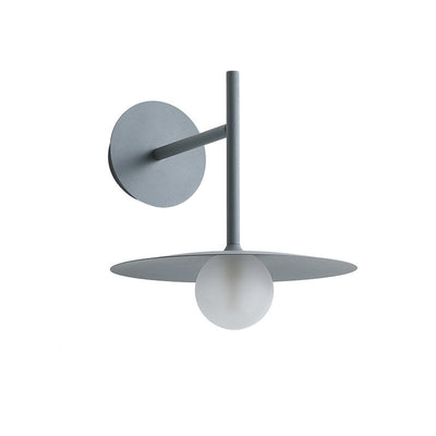 Zeitgenössische nordische runde Eisen-Glas-Wandleuchte mit 1 Licht für das Wohnzimmer 