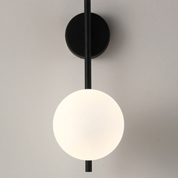 Contemporary Nordic Globe Iron Glass 1-Light Wall Sconce Lamp For Living Room
