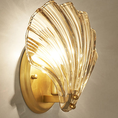 Applique murale contemporaine en cuivre et verre à 1 lumière pour salon 