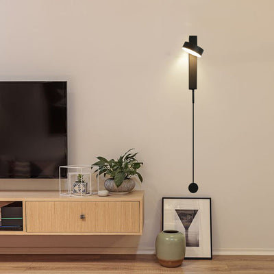 Applique murale LED en colonne nordique contemporaine en fer et acrylique pour salon 