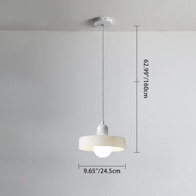 Zeitgenössische nordische runde Eisen-Glas 1-Licht Pendelleuchte für Wohnzimmer 