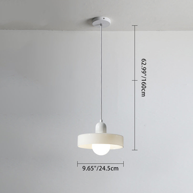 Zeitgenössische nordische runde Eisen-Glas 1-Licht Pendelleuchte für Wohnzimmer 