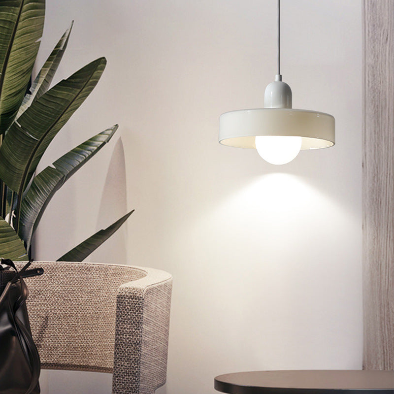 Zeitgenössische nordische runde Eisen-Glas 1-Licht Pendelleuchte für Wohnzimmer 