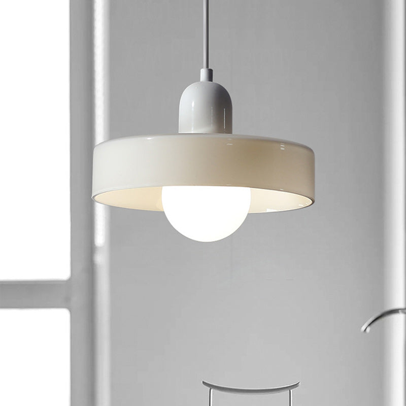 Zeitgenössische nordische runde Eisen-Glas 1-Licht Pendelleuchte für Wohnzimmer 