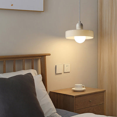 Zeitgenössische nordische runde Eisen-Glas 1-Licht Pendelleuchte für Wohnzimmer 