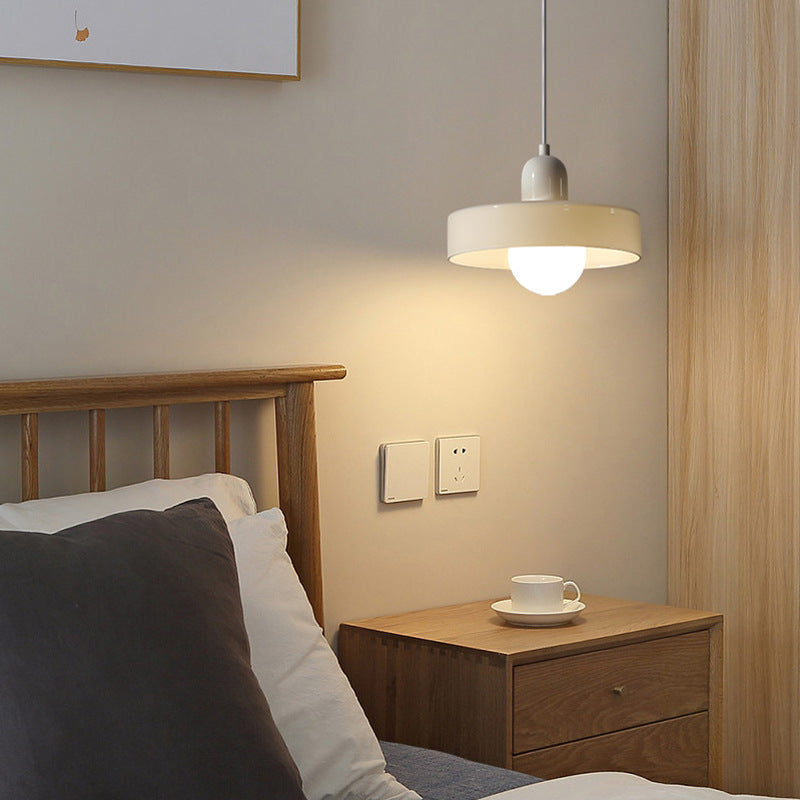 Zeitgenössische nordische runde Eisen-Glas 1-Licht Pendelleuchte für Wohnzimmer 