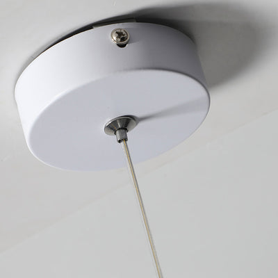 Zeitgenössische nordische runde Eisen-Glas 1-Licht Pendelleuchte für Wohnzimmer 
