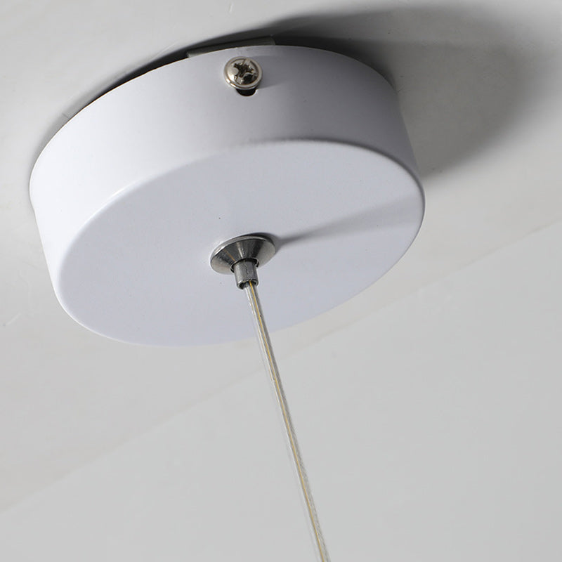 Zeitgenössische nordische runde Eisen-Glas 1-Licht Pendelleuchte für Wohnzimmer 