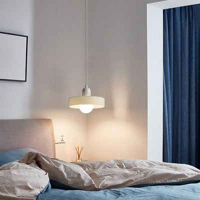 Zeitgenössische nordische runde Eisen-Glas 1-Licht Pendelleuchte für Wohnzimmer 