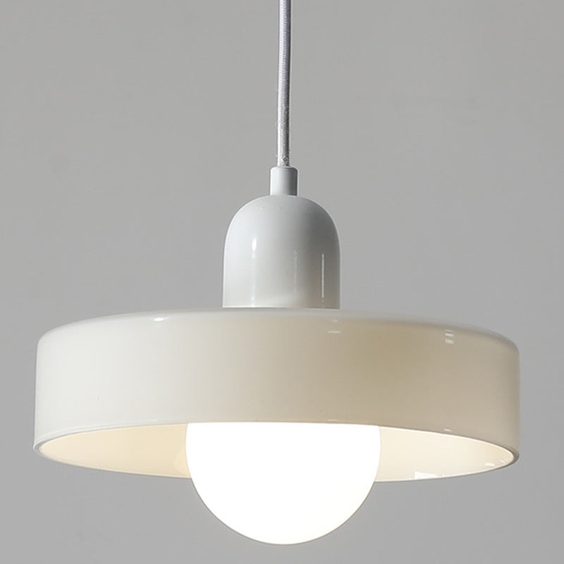 Zeitgenössische nordische runde Eisen-Glas 1-Licht Pendelleuchte für Wohnzimmer 