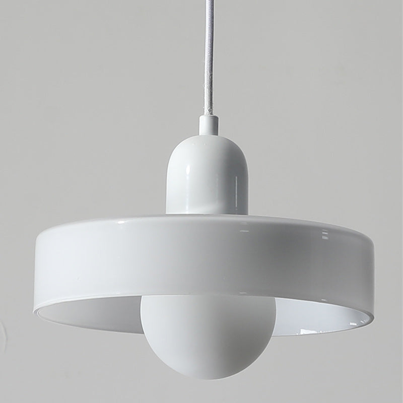 Zeitgenössische nordische runde Eisen-Glas 1-Licht Pendelleuchte für Wohnzimmer 