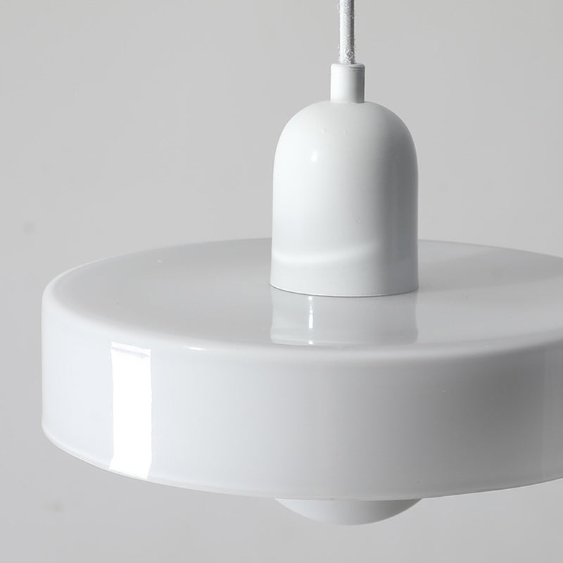 Zeitgenössische nordische runde Eisen-Glas 1-Licht Pendelleuchte für Wohnzimmer 