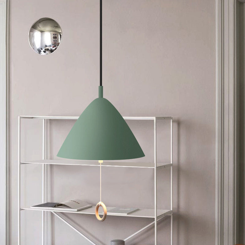 Suspension lumineuse contemporaine scandinave en aluminium à 1 lumière pour salon 